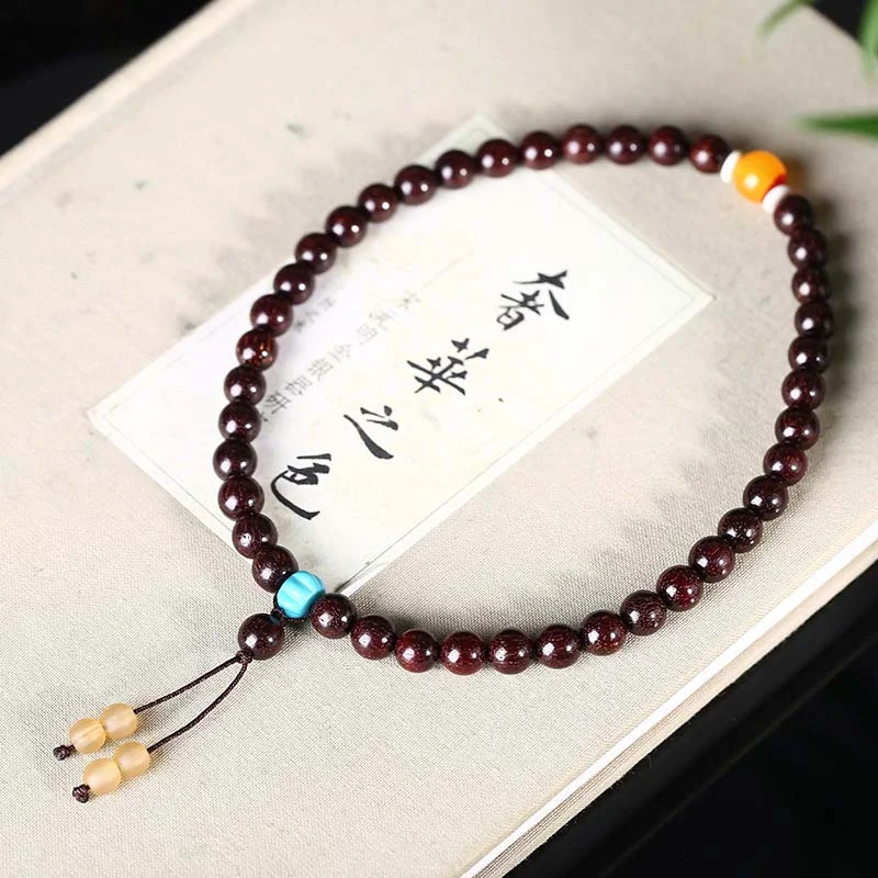 Tibetan Small Leaf Red Sandalwood Protection Bracelet