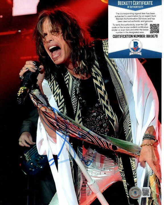 STEVEN TYLER signed AEROSMITH 8x10 Photo Poster painting Beckett BAS