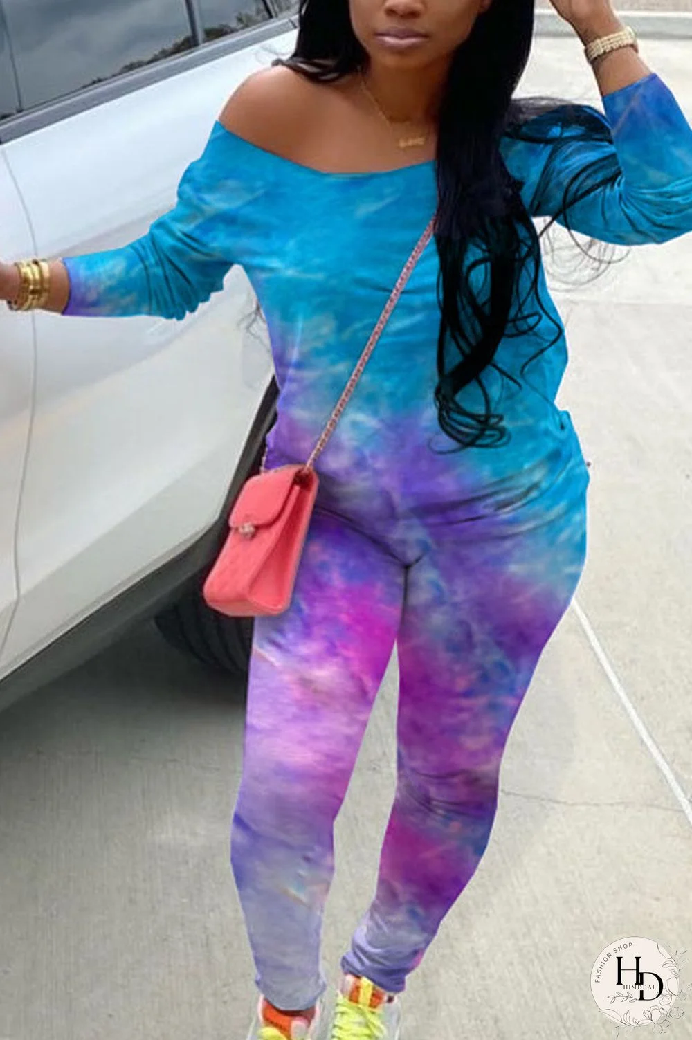 Pink Sportswear Polyester Print O Neck Plus Size