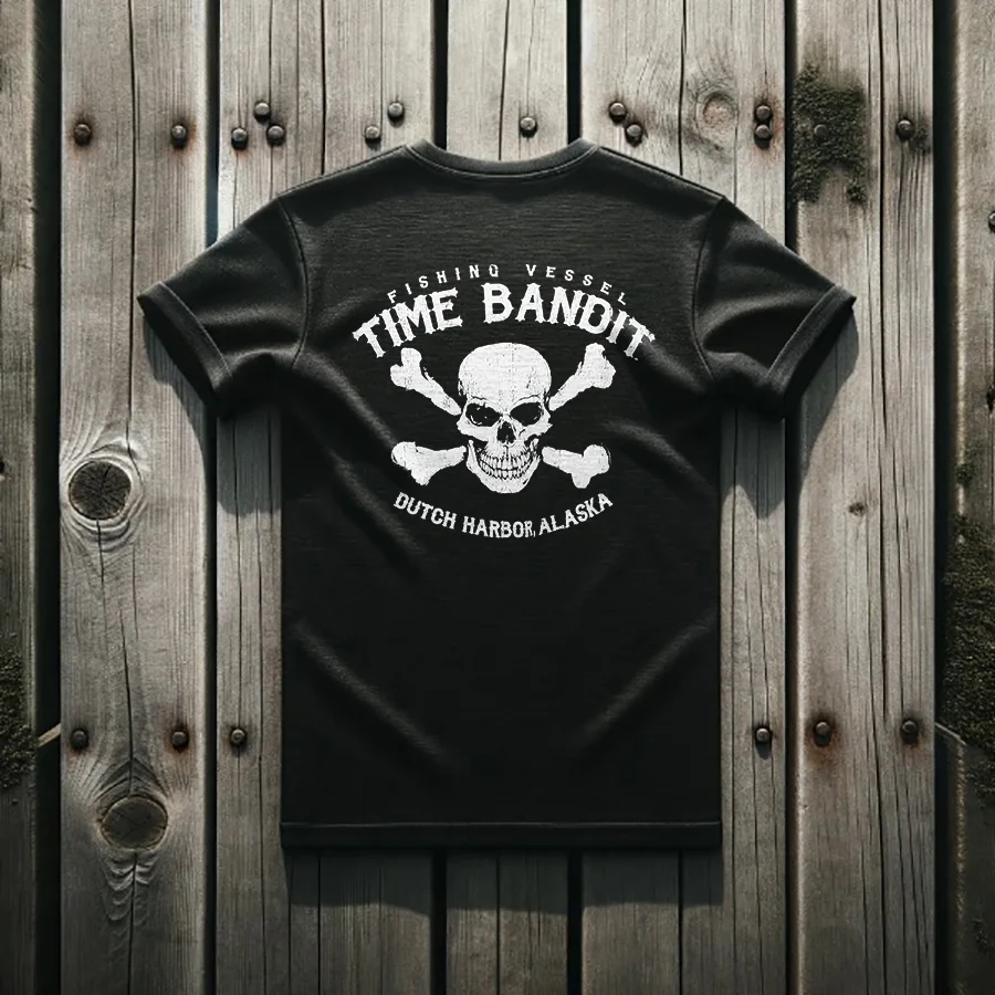 Fishing Vessel Time Bandit Duct Harbor Alaska Printed Men's T-shirt