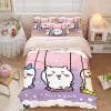 Chiikawa 夏季冰絲涼感四件套｜可愛卡通床組｜單人宿舍涼被床單組合