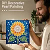 (25x25cm)DIY Sunflower Framed Handmade Pearl Painting Art Craft Kit Living Home Decor