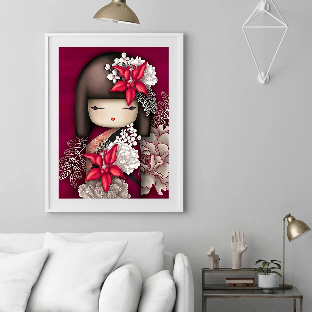 Diamond Painting - Full Round Drill - Japanese Doll(30*40cm)