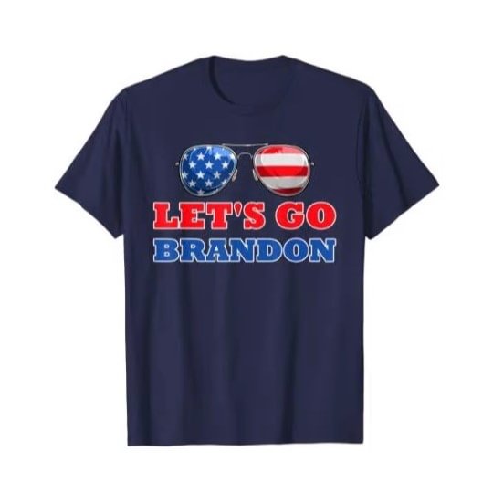Let's Go Brandon Sunglasses Funny Club T-Shirt Blue