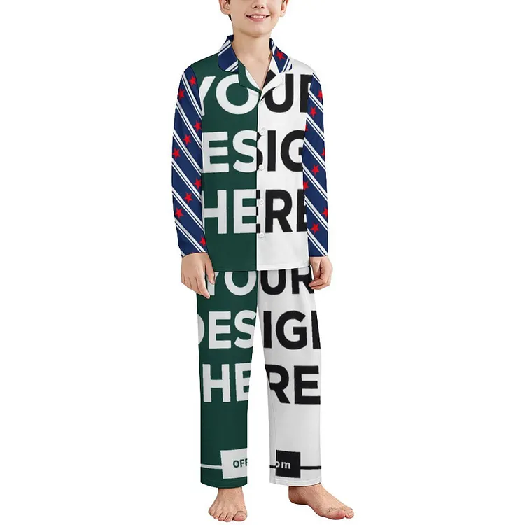 Multiple Images Personalized Design Children Children's Long Sleeved Pajamas