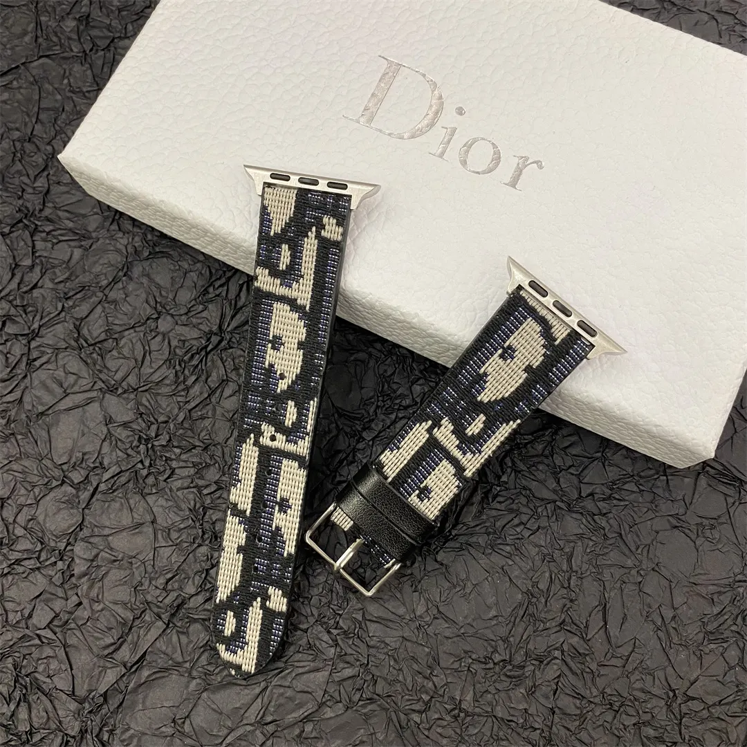 Christian Dior Premium Jacquard Fabric Apple Watch Full Series Replacement Straps