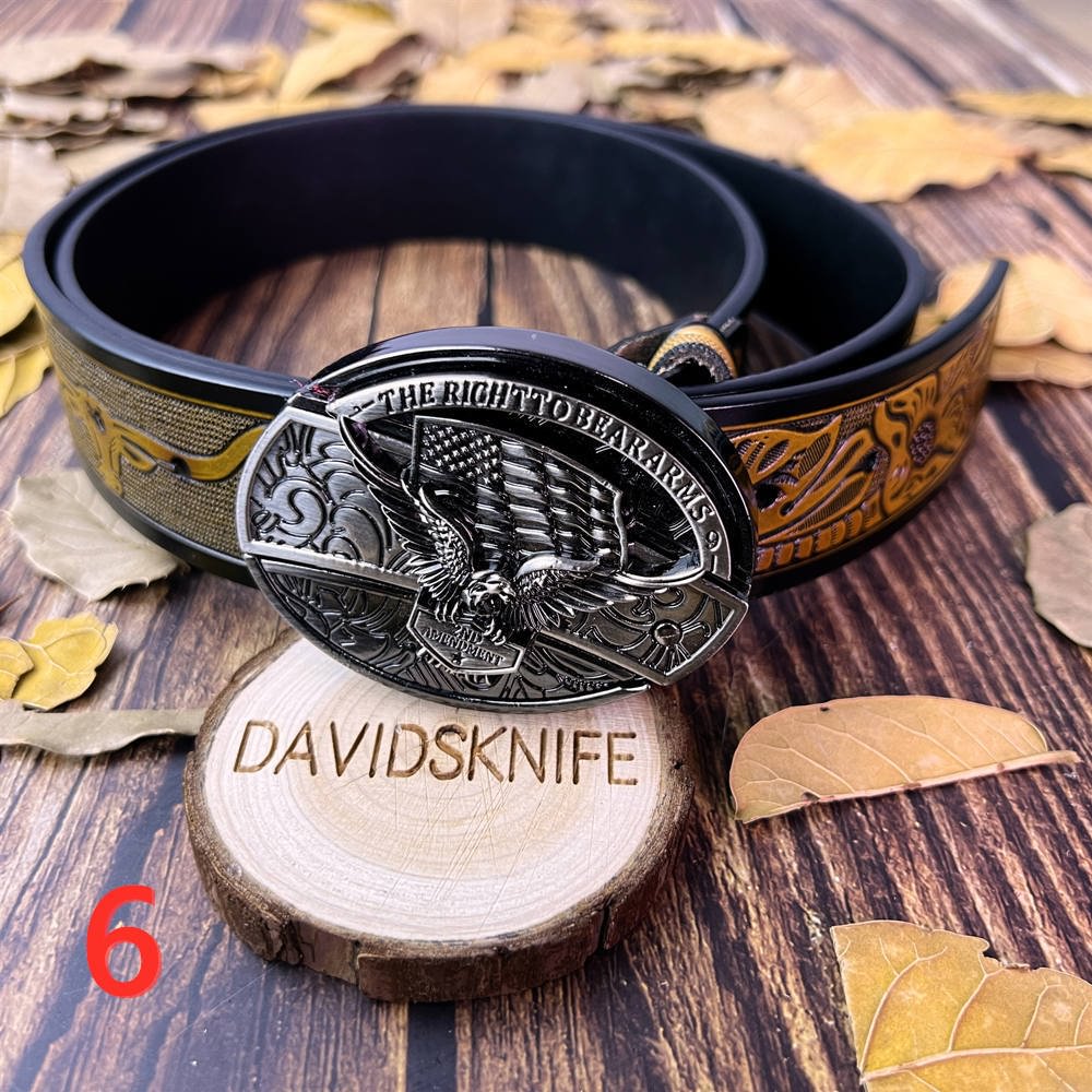 Longhorn Tooled Leather Belt