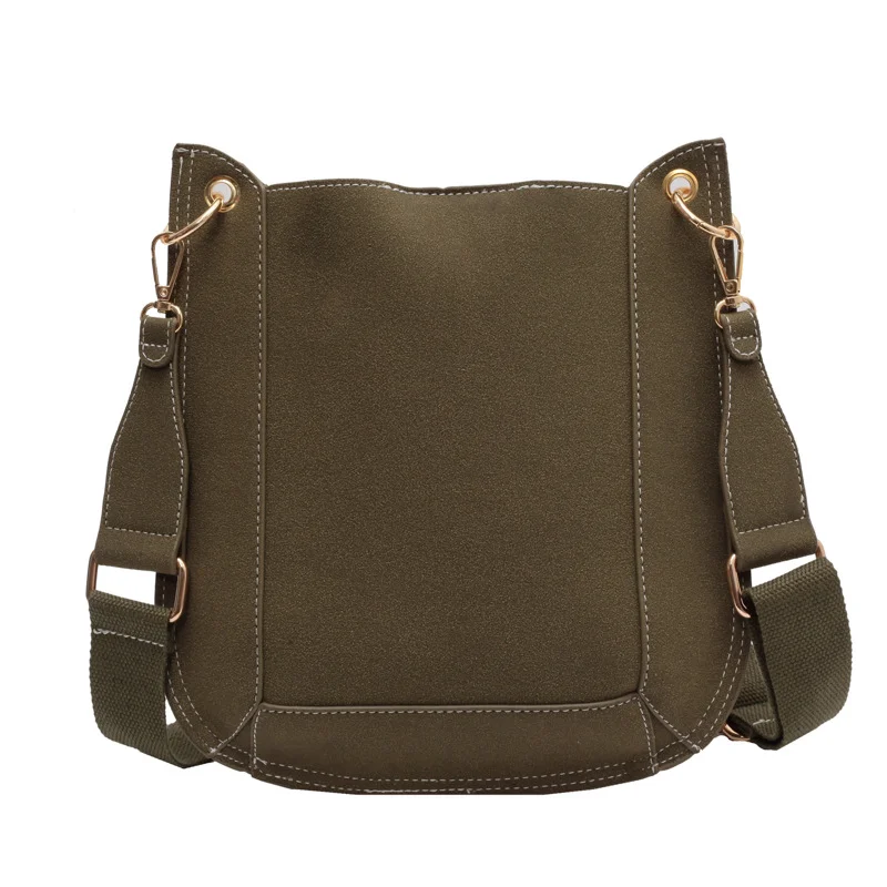 Frosted Shoulder Bag Retro Simple Stitching Messenger Bag