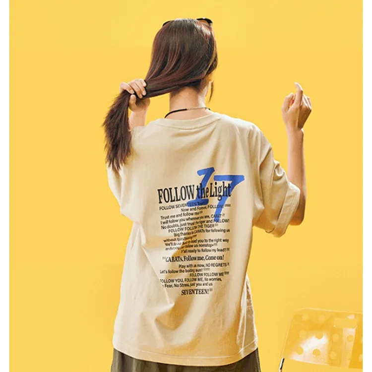 SEVENTEEN TOUR 'FOLLOW' TO SEOUL Logo Beige T-shirt