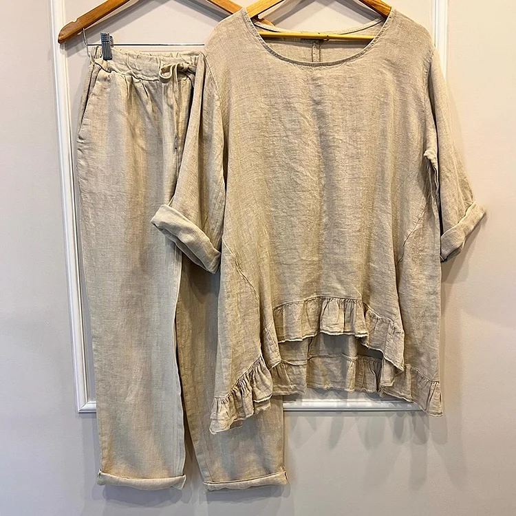 Comfortable Casual Long Sleeved T-Shirt Two Piece Set