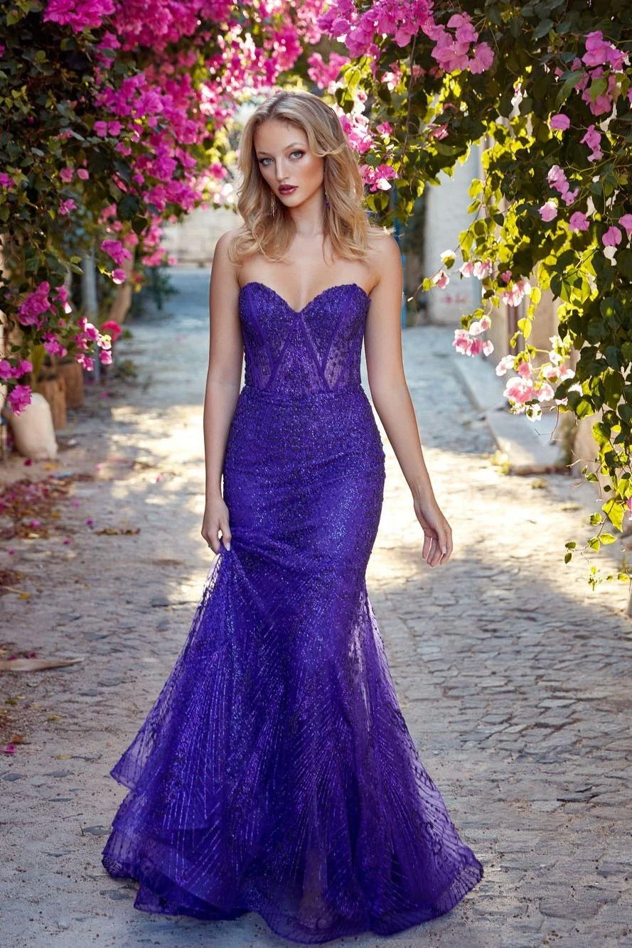Miabel Exquisite Regency Sequins Sleeveless Sweetheart Mermaid Prom Dress with Beadings 