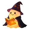 Cute Ghost Reading Book Night Light Easy To Use Halloween Cute Night Light Lightweight for Indoor Party Desk Outdoor Halloween Decoration