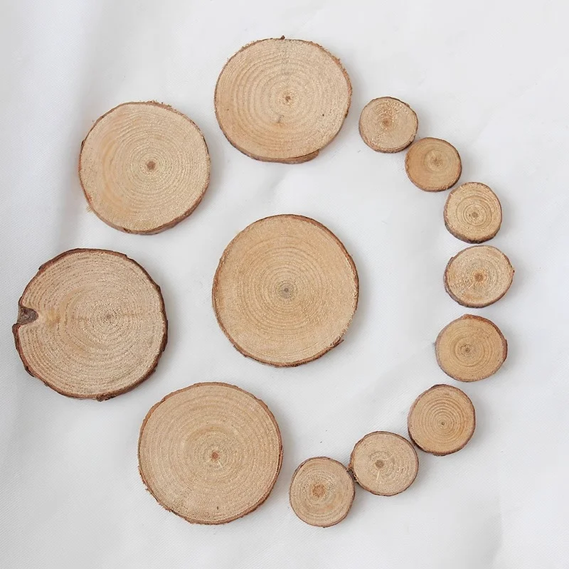 Athvotar Simple Round Wood Chips Log Cup Cushion Dinner Mat Photo Photography Decoration Props Children's Handmade Diy Materials