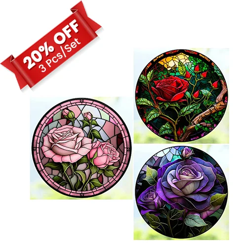 Diamond Painting - Full Round - Stained Glass Rose-959437