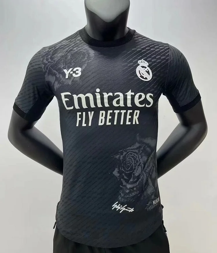 2024-25 Real Madrid Y3 Black Jersey - Player Edition