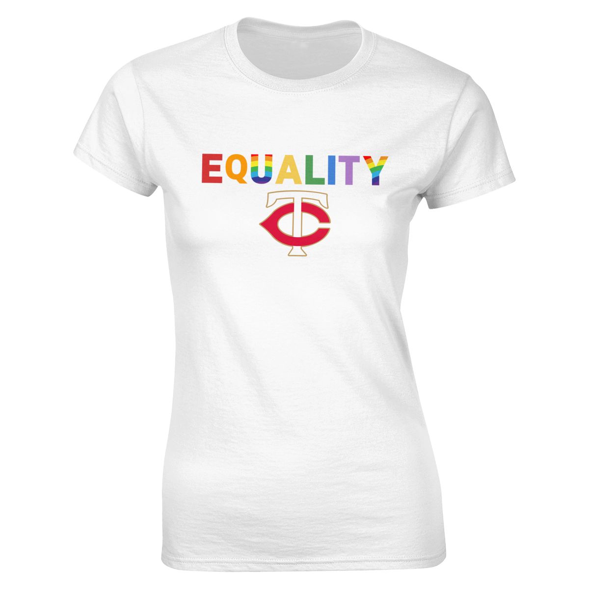 Minnesota Twins Rainbow Equality Pride Women's Classic-Fit T-Shirt