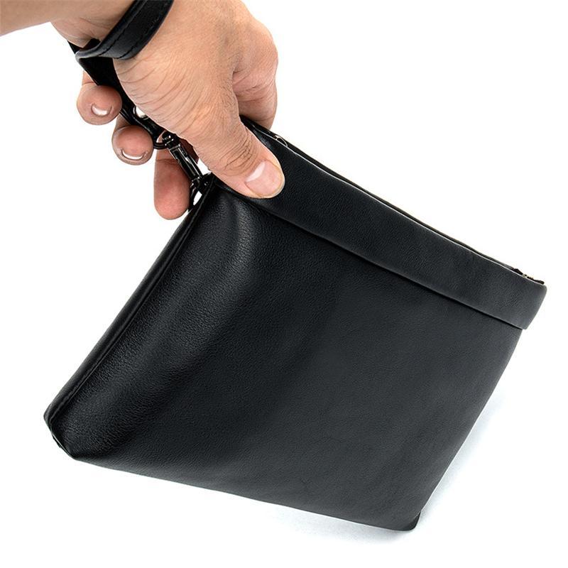 Business Waterproof Plain Soft Leather Clutch Bags