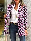 Fashion Double-Sided Printing Lapel Collar Buttoned Leopard Blazers