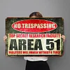 Warning Area 51 - Metal Tin Signs(8*12Inch/12*16Inch) - Garage