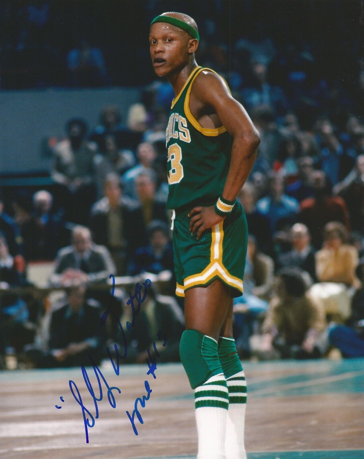 SLICK WATTS SIGNED SEATTLE SUPERSONICS 8x10 Photo Poster painting #2 w/PROOF