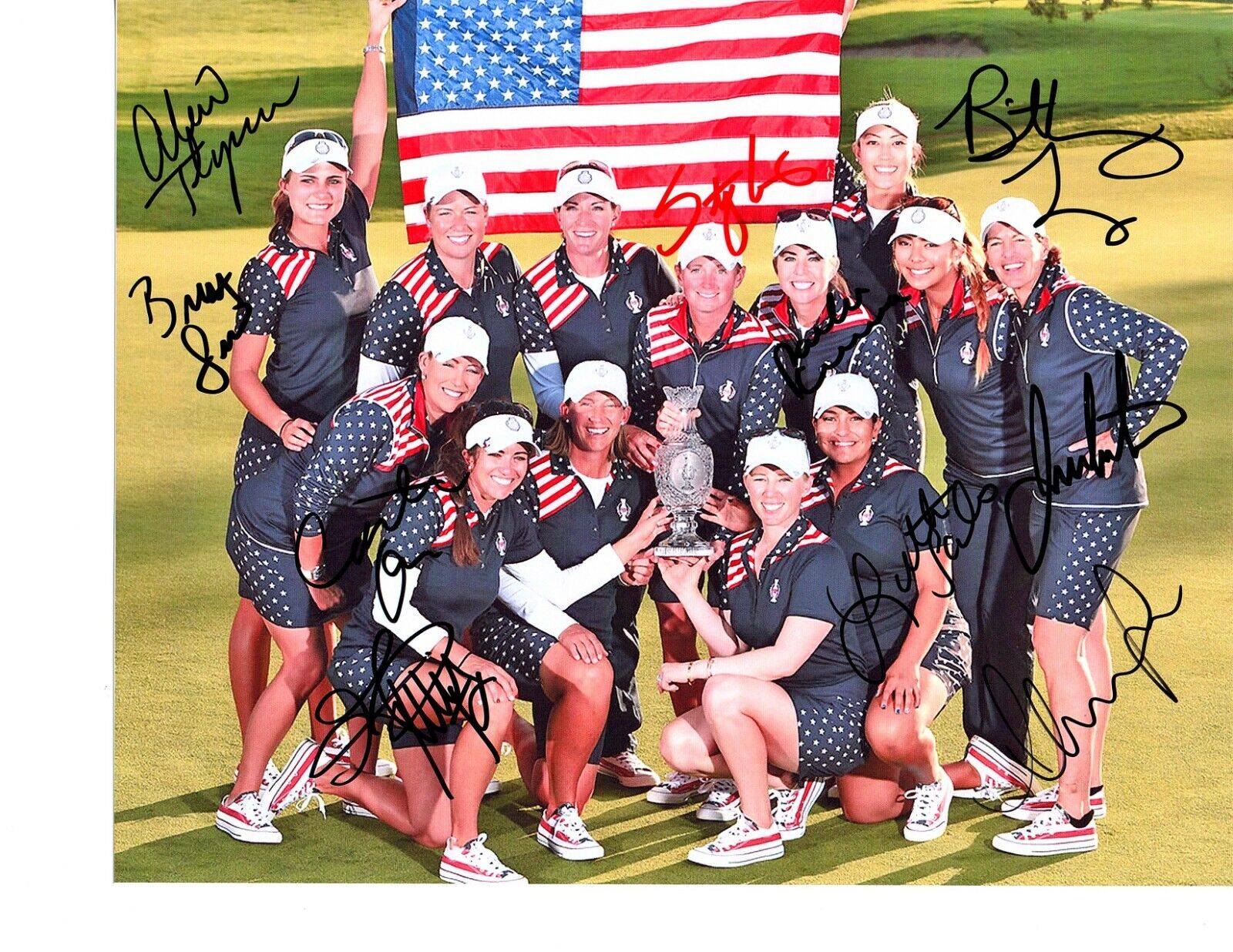 2015 US Solheim Cup team signed autograph 8x10 golf Photo Poster painting Lexi Thompson 10 autos