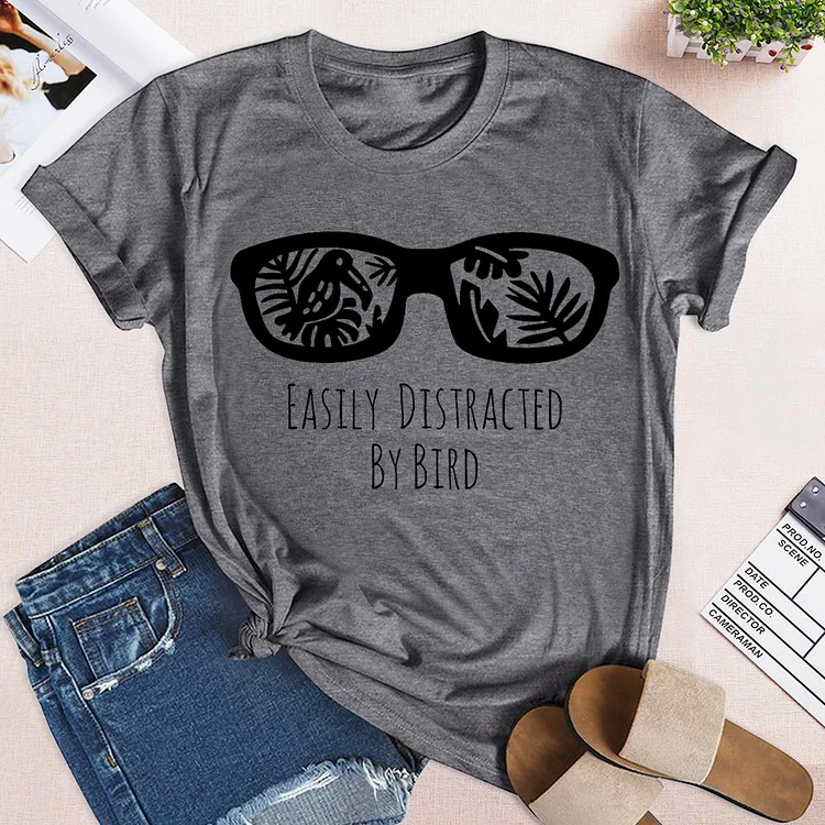Easily Distracted By Bird T-Shirt-03550-Annaletters