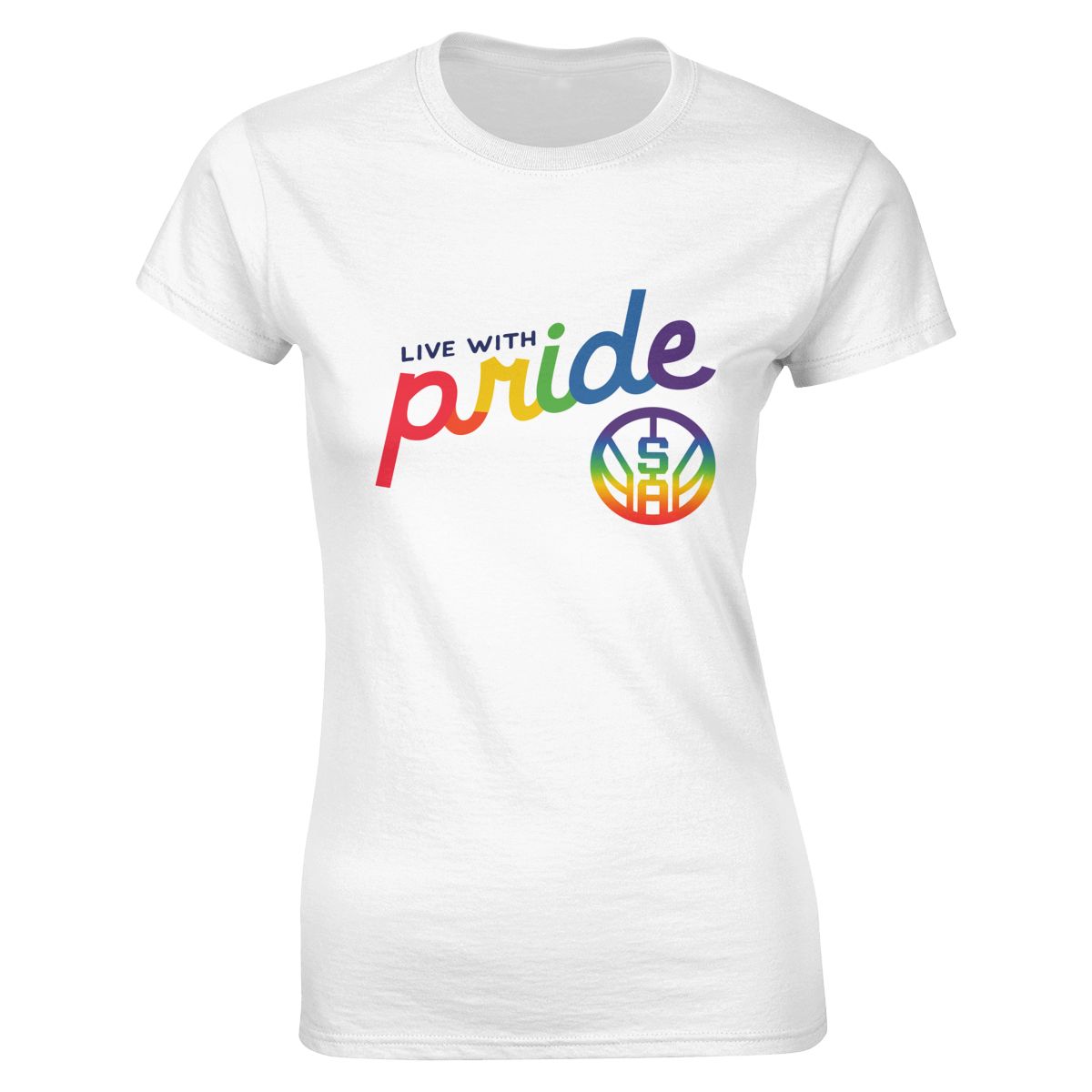 San Antonio Spurs Live With Pride Women's Crewneck T-Shirt