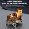 Mini Glass Observation Stand Portable Folding Outdoor Wood Stove Incense Burner