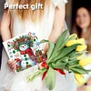 (US Only)6PCS DIY Xmas Snowman Diamond Art Greeting Cards Congratulations Cards & Gifts
