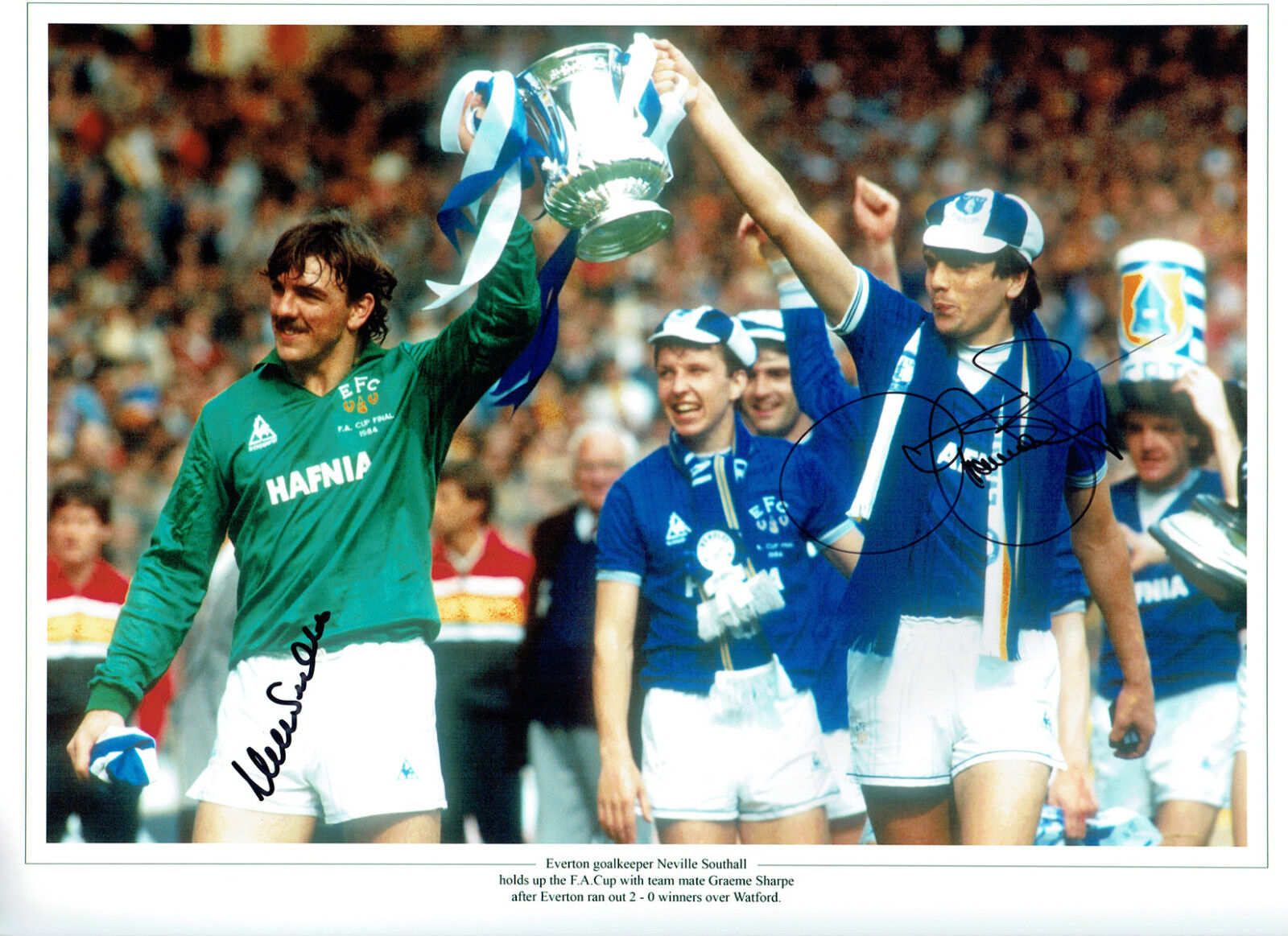 Neville SOUTHALL & Graeme SHARP Signed Autograph 16x12 EVERTON Photo Poster painting AFTAL COA