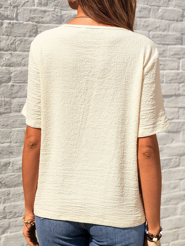 Short Sleeve V Neck Tops