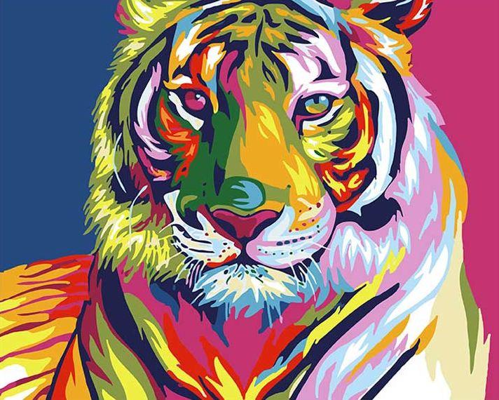 

Colorful Tiger – Paint By Numbers - 40*50CM, 501 Original