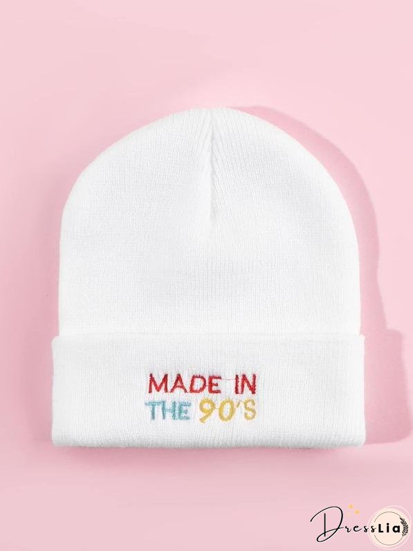 Letter Embroidery Beanie for Women