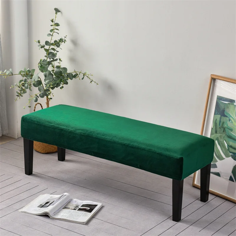 Sdrawing Bench Chair Cover Stretch Piano Stool Cover Long Ottoman Cover Solid Color Bench Slipcovers Changing Shoes Bedside Home