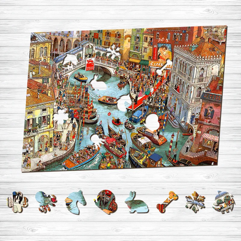 Jeffpuzzle™-JEFFPUZZLE™ Grand Canal Wooden Puzzle