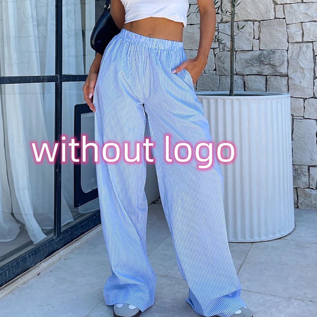 Mature Women Fashion Trousers Summer Wide Leg Pants