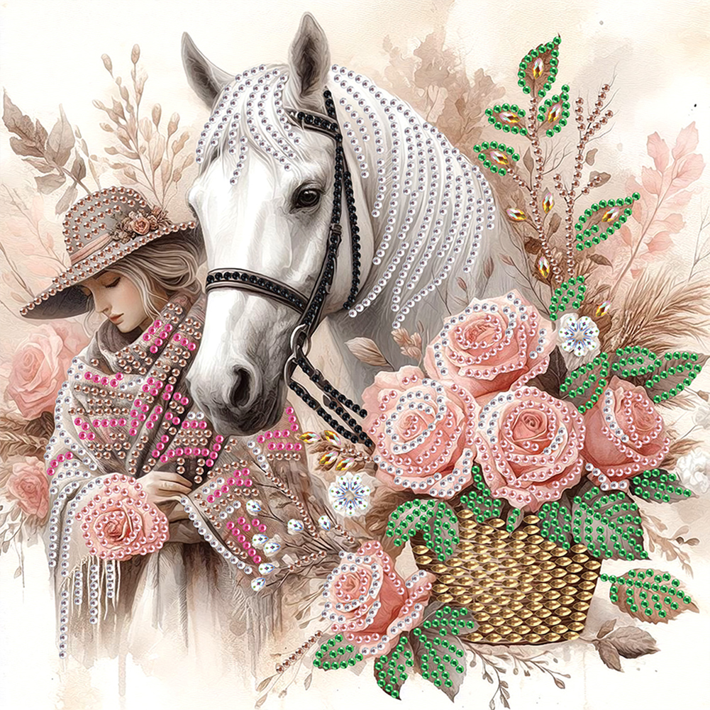 Horse 30*30cm(canvas) special shaped drill diamond painting