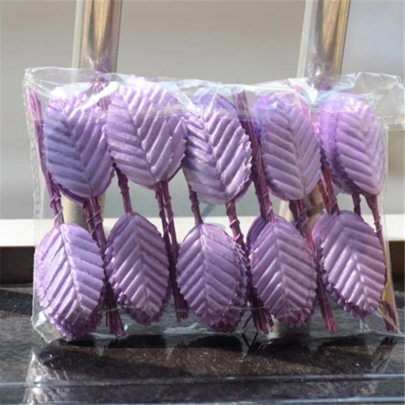 30pcs Silk Leaves Artificial Green Leaves Bouquet Wedding Party Decoration Fake Floral Accessories DIY scrapbooking
