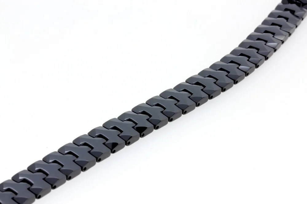 Women's Or Men's Black Real Tungsten Carbide Hologram Energy Bracelets Unisex Fashion 215mm Link Chain Bangles For Mens And Womens