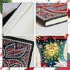 (US Local)Christmas Owl A5 Size Diamond Painting Notebook Set with 4Pcs Bookmark Gift