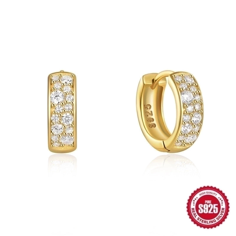 1 Pair Minimalist Geometric Plating Sterling Silver Hoop Earrings