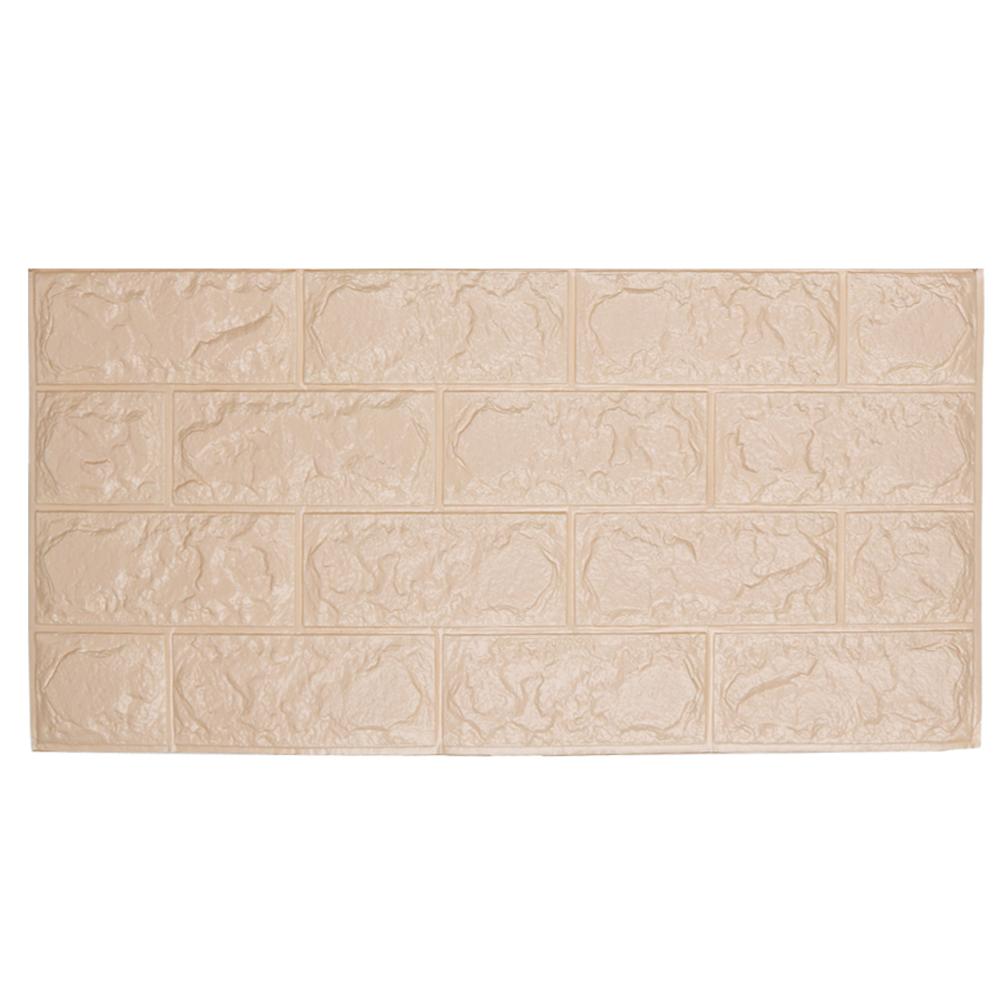 

PE Foam 3D Waterproof Brick Wall Sticker DIY Self Adhesive Decal(Apricot), 501 Original