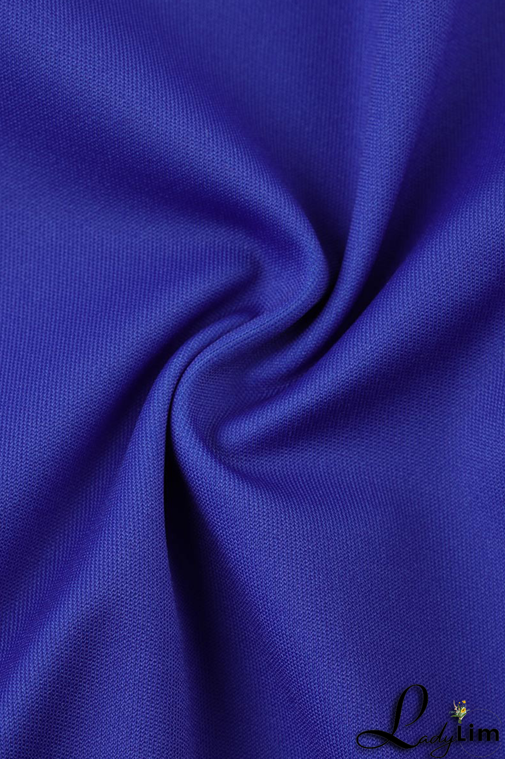 Blue Vintage Print Flounce O Neck Pencil Skirt Dresses