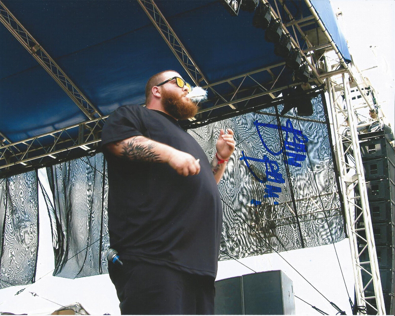 RAPPER ACTION BRONSON SIGNED AUTHENTIC 8X10 Photo Poster painting COA ONLY FOR DOLPHINS NEW YORK