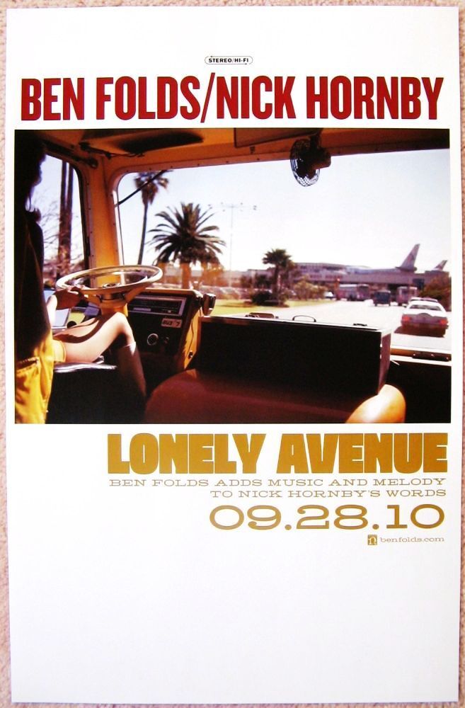 BEN FOLDS & NICK HORNBY Album POSTER 2010 Lonely Avenue