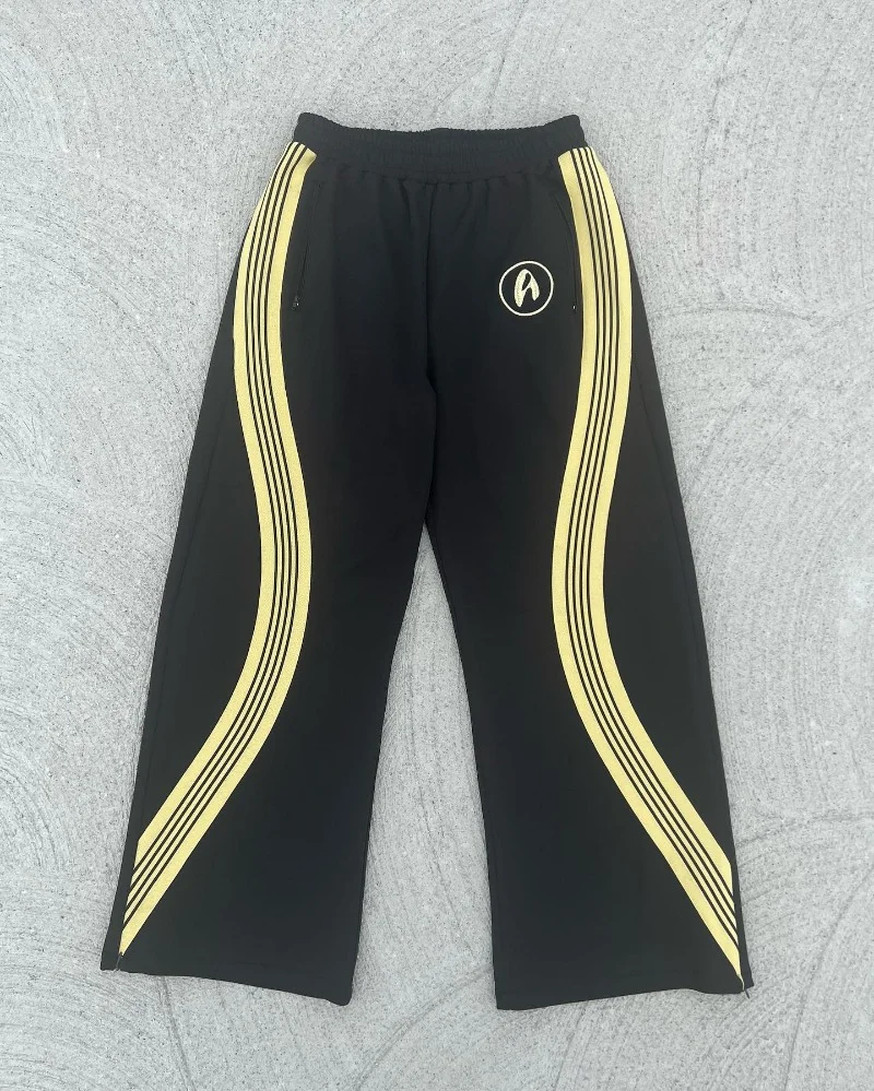 Aonga High street hip-hop side stripe stitching design straight pants for women y2k clothing 2000s casual niche simple sweatpants 2025 0520 aonga