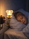 Vintage Night Lights Plug Into Wall USB Powered Plug in Night Light Flower LED Nightlight for Adults Bedroom Bathroom Hallway