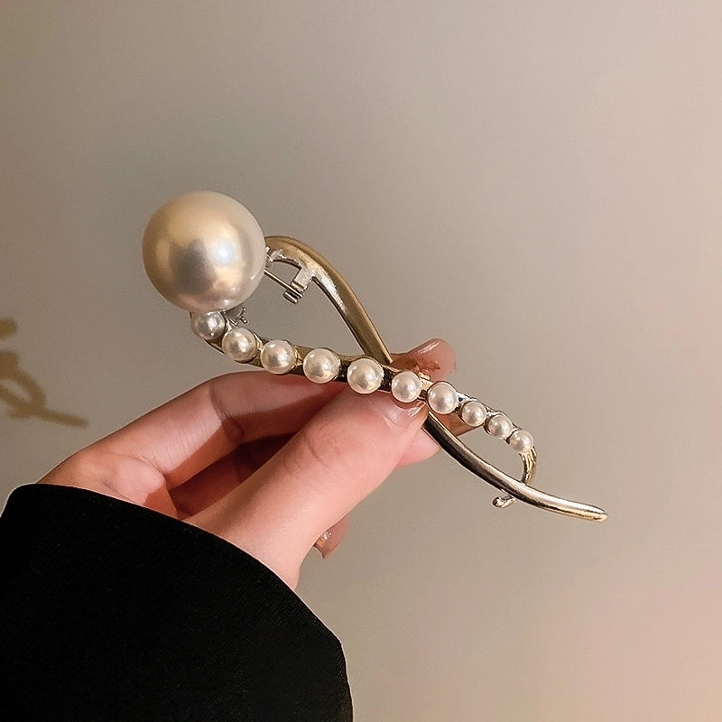 Elegant Fashion Geometric Flower Alloy Plating Inlaid Pearls Artificial Pearls Hair Clip