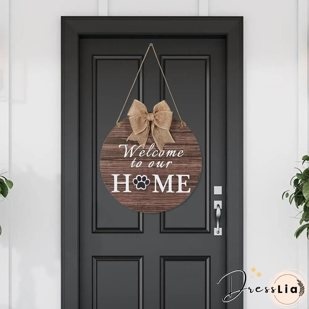 Welcome To Our HOME - Interchangeable Wooden Sign