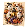 Framed Halloween White Ghost -  DIY Pearls Painting Kit for Creativity DIY Pearl Dot Crafts for Gift Home Wall Decor 20x20CM